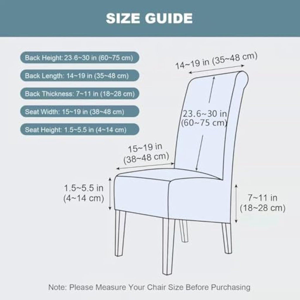 Velvet Dining Chair Covers – XL Stretch Slipcovers, 4 Pack