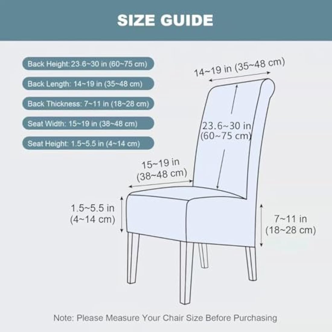 Velvet Dining Chair Covers – XL Stretch Slipcovers, 4 Pack