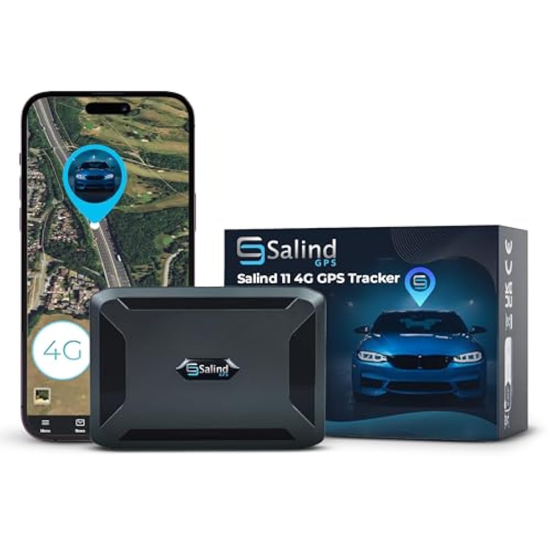 Salind 11 4G Magnetic GPS Tracker - Real-Time Vehicle Tracking - 70 Day Battery