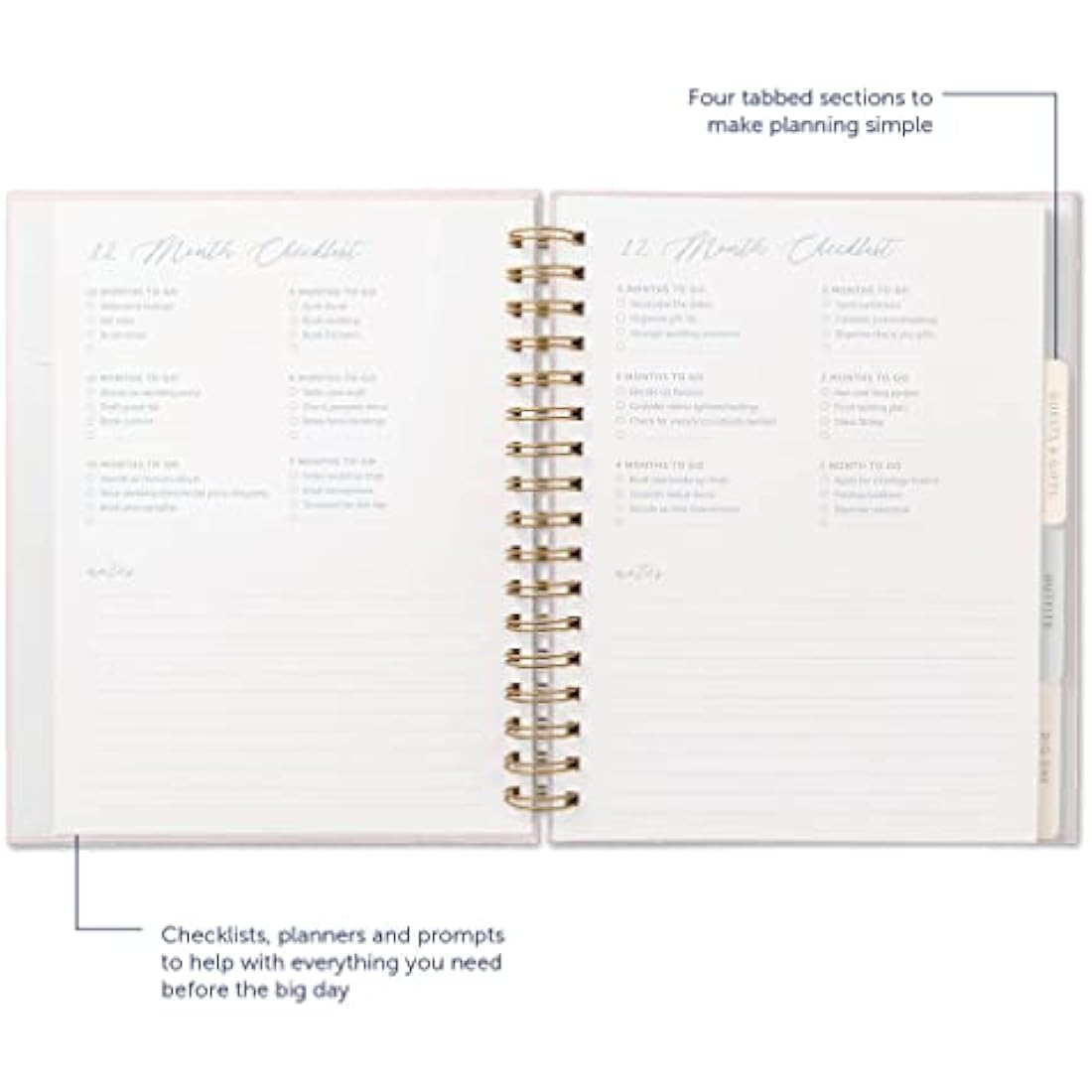 Busy B Wedding Planner Organiser – Pink and Gold Spiral Notebook