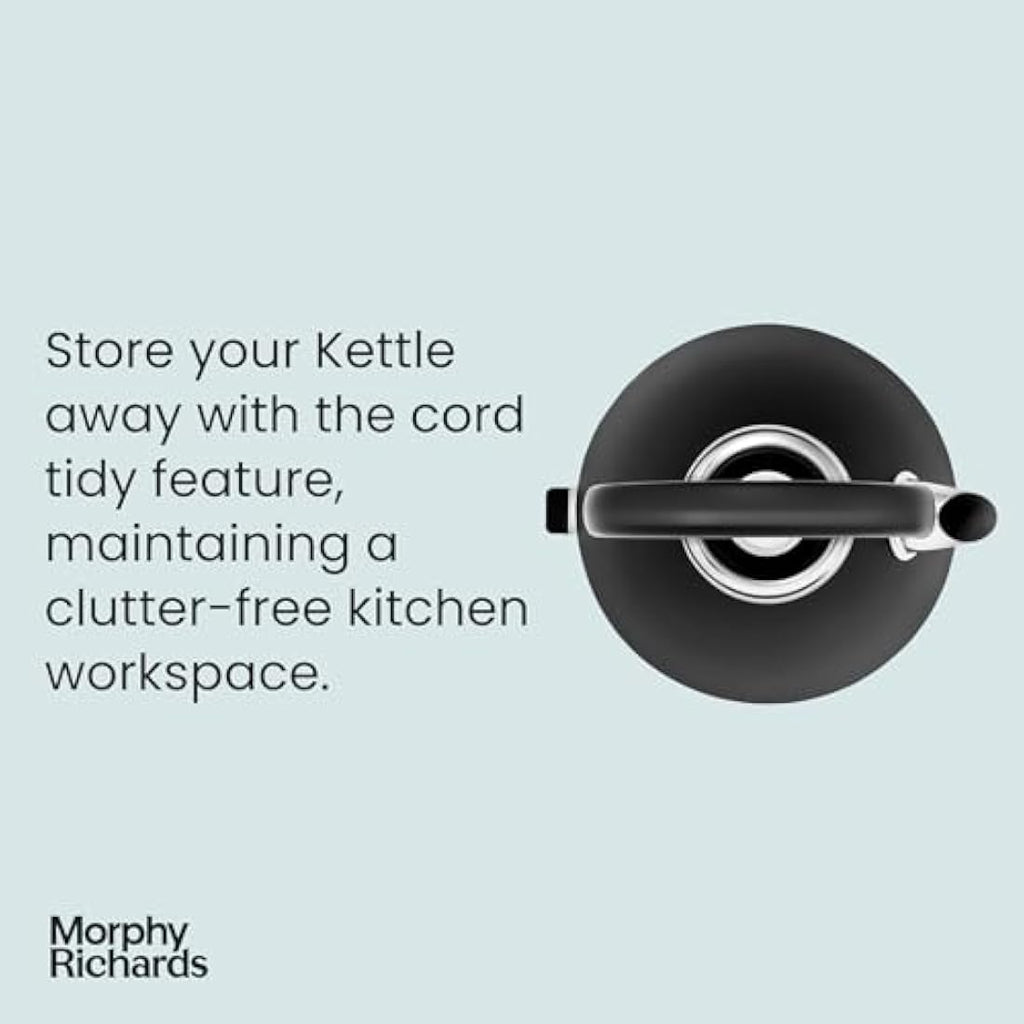 Morphy Richards Venture Pyramid Kettle – 1.5L Rapid Boil, Black