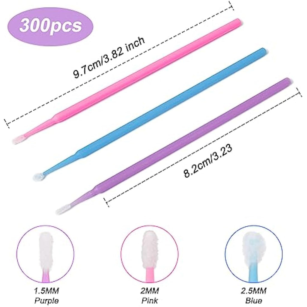Shintop 300pcs Micro Applicator Brushes | Disposable Eyelash & Dental Tips