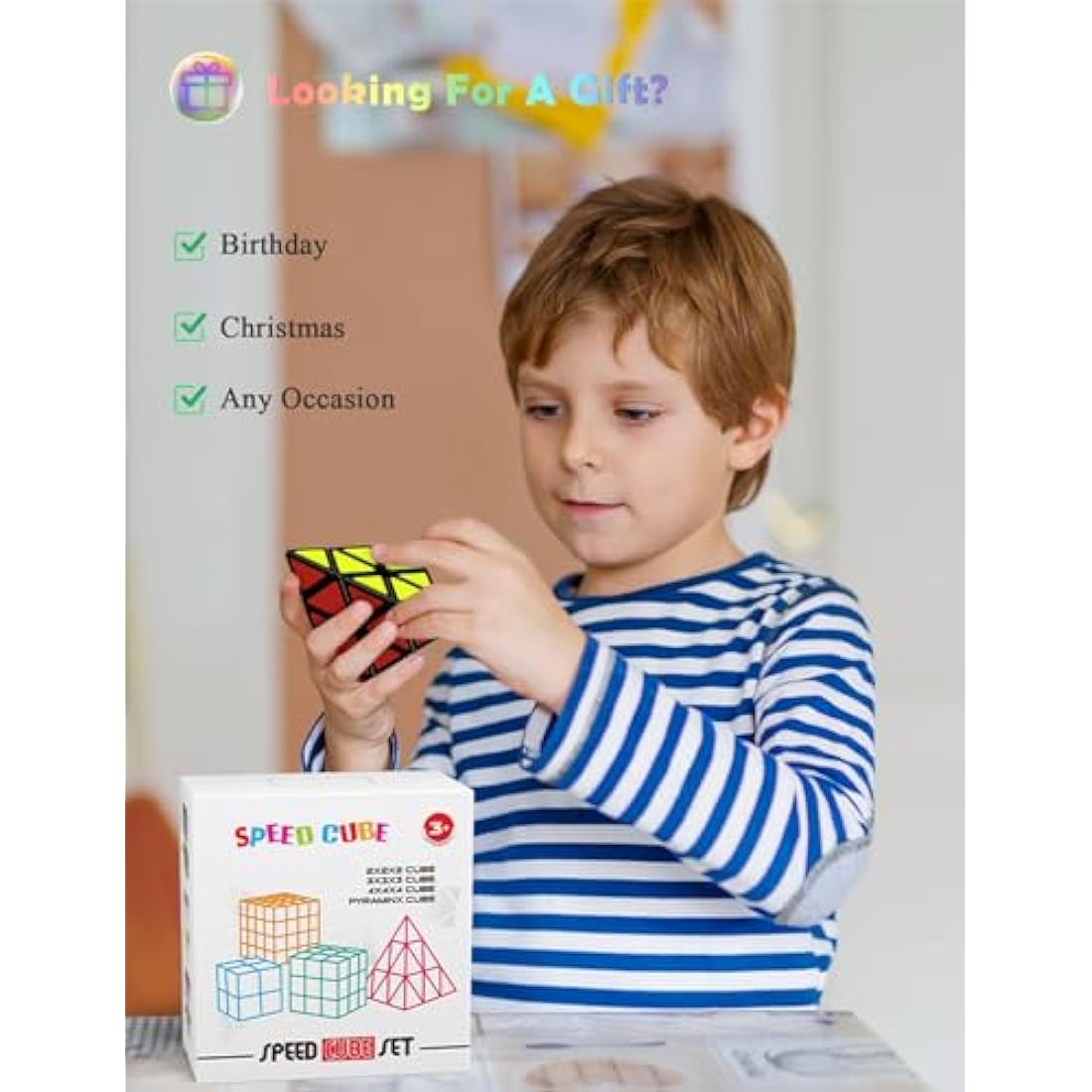 Roxenda Speed Cube Set | 2x2 3x3 4x4 Pyramid Magic Cube 4-Pack