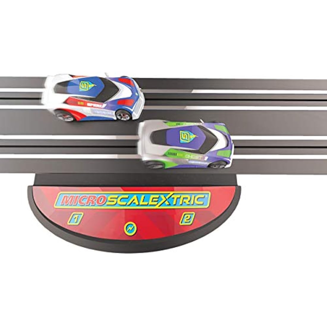 Micro Scalextric Mains Powered Track Piece - Silver Slot Car Accessory