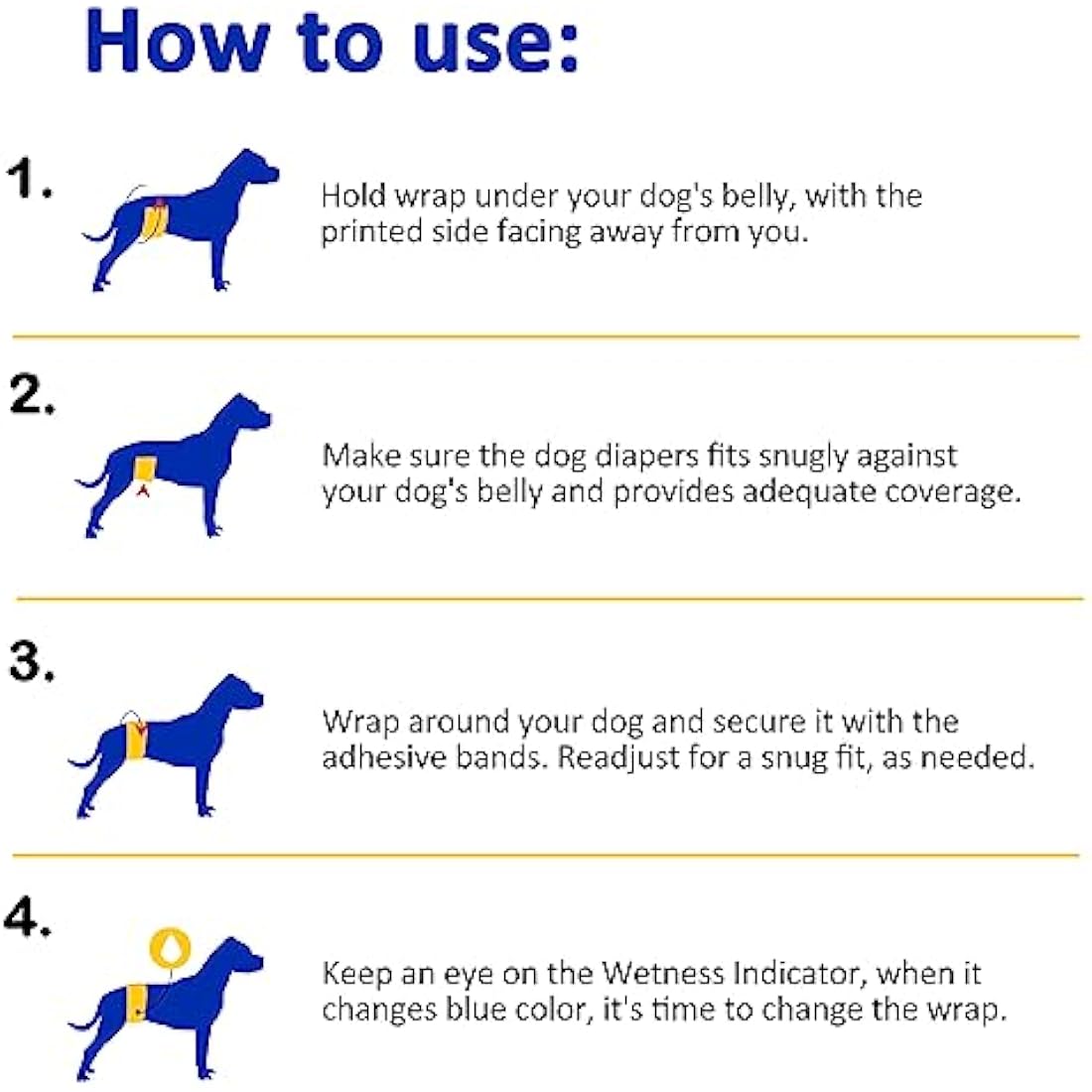 Dono Disposable Male Dog Diapers | Large Absorbent Belly Bands | 48 Count