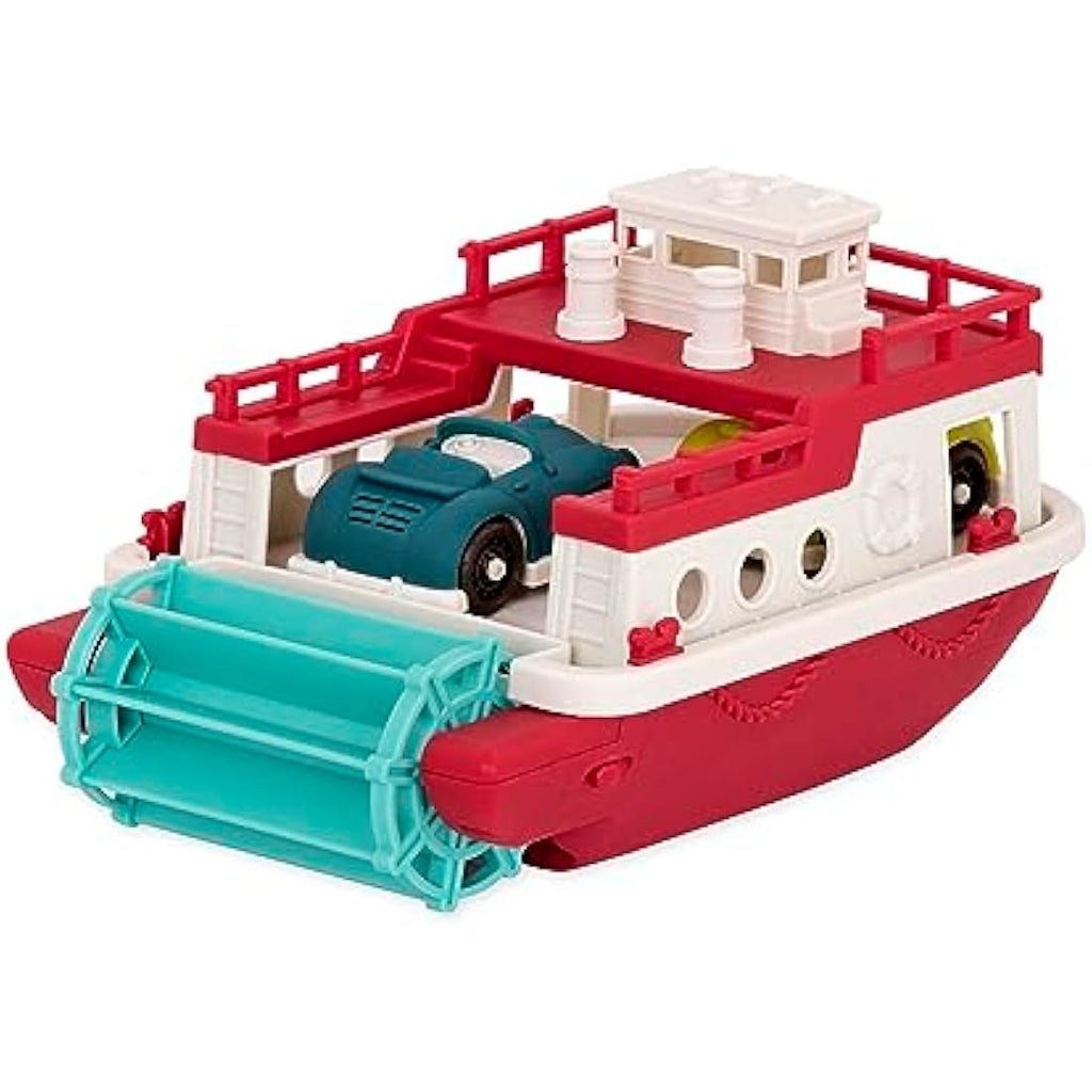Battat Wonder Wheels Ferry Boat – Floating Bath Toy with 2 Cars