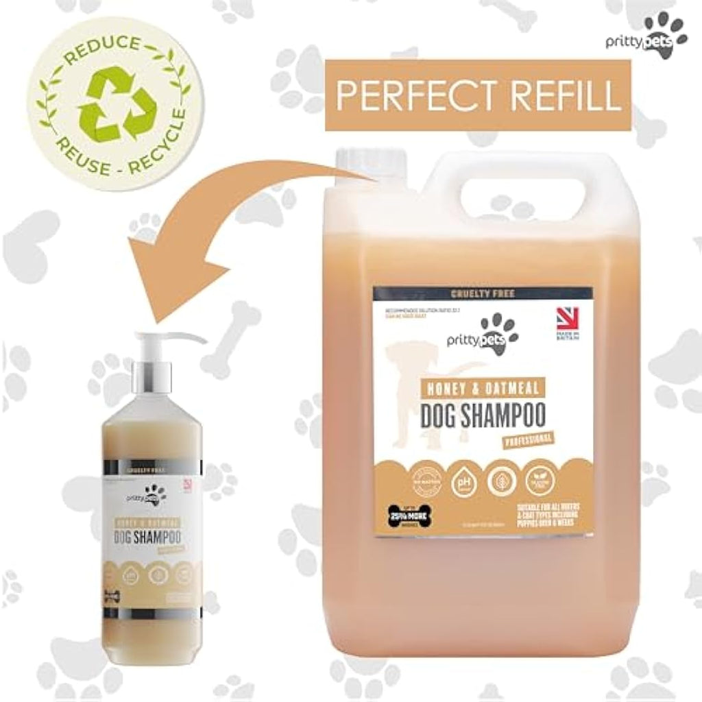 Pritty Pets Oatmeal Dog Shampoo | Professional PH Balanced Formula - 5L