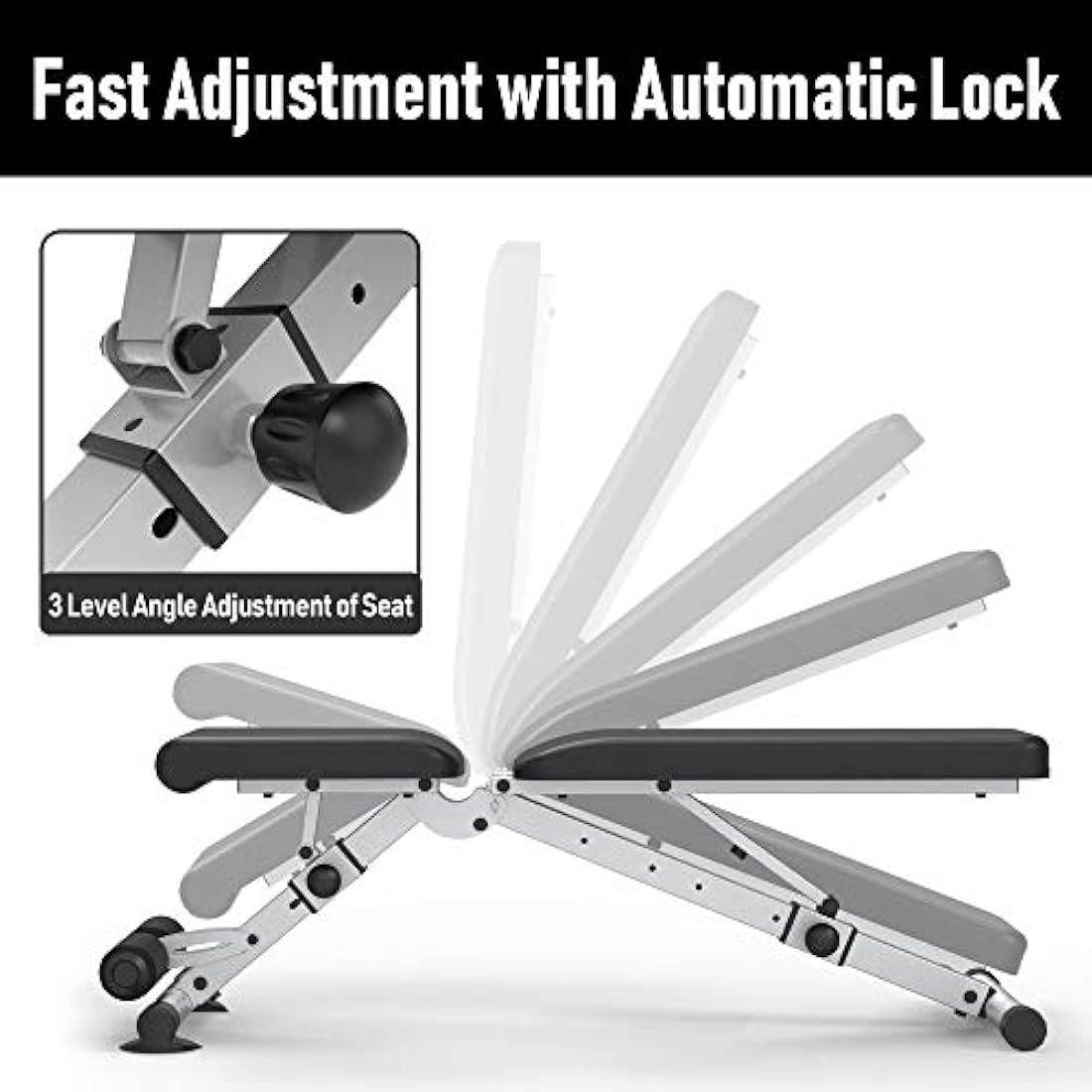 Leikefitness Adjustable Weight Bench | Foldable Heavy Duty Workout Bench
