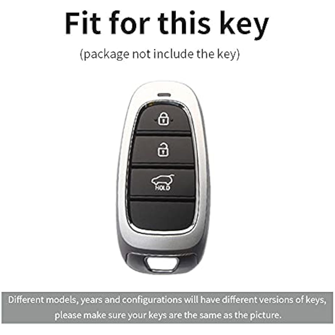 ontto Car Key Fob Cover for Hyundai Sonata Tucson Santa Fe – Carbon Black