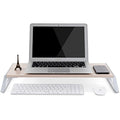 ThingyClub Monitor Stand Riser – Ergonomic MDF Desk Organizer, White Birch