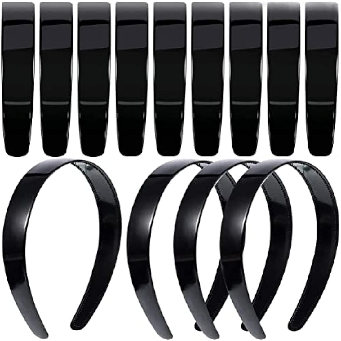 Jolof Store 20-Pack Black Plastic Headbands with Teeth for DIY Crafts