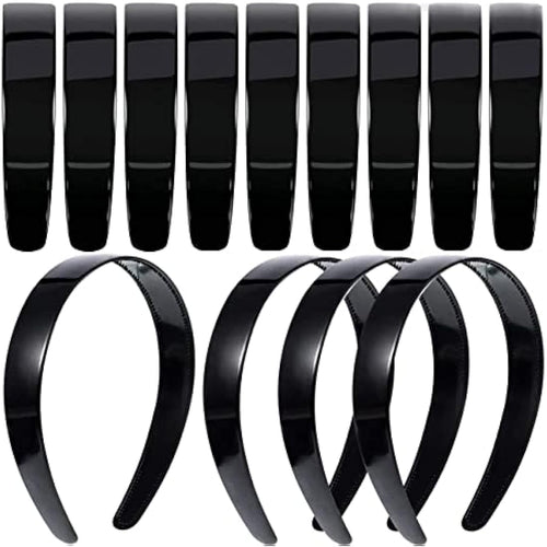 Jolof Store 20-Pack Black Plastic Headbands with Teeth for DIY Crafts