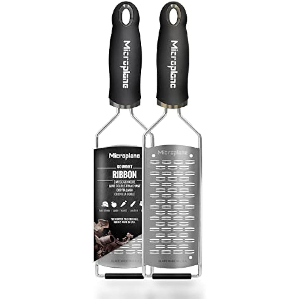 Microplane Gourmet Ribbon Grater – Stainless Steel & Black Kitchen Tool
