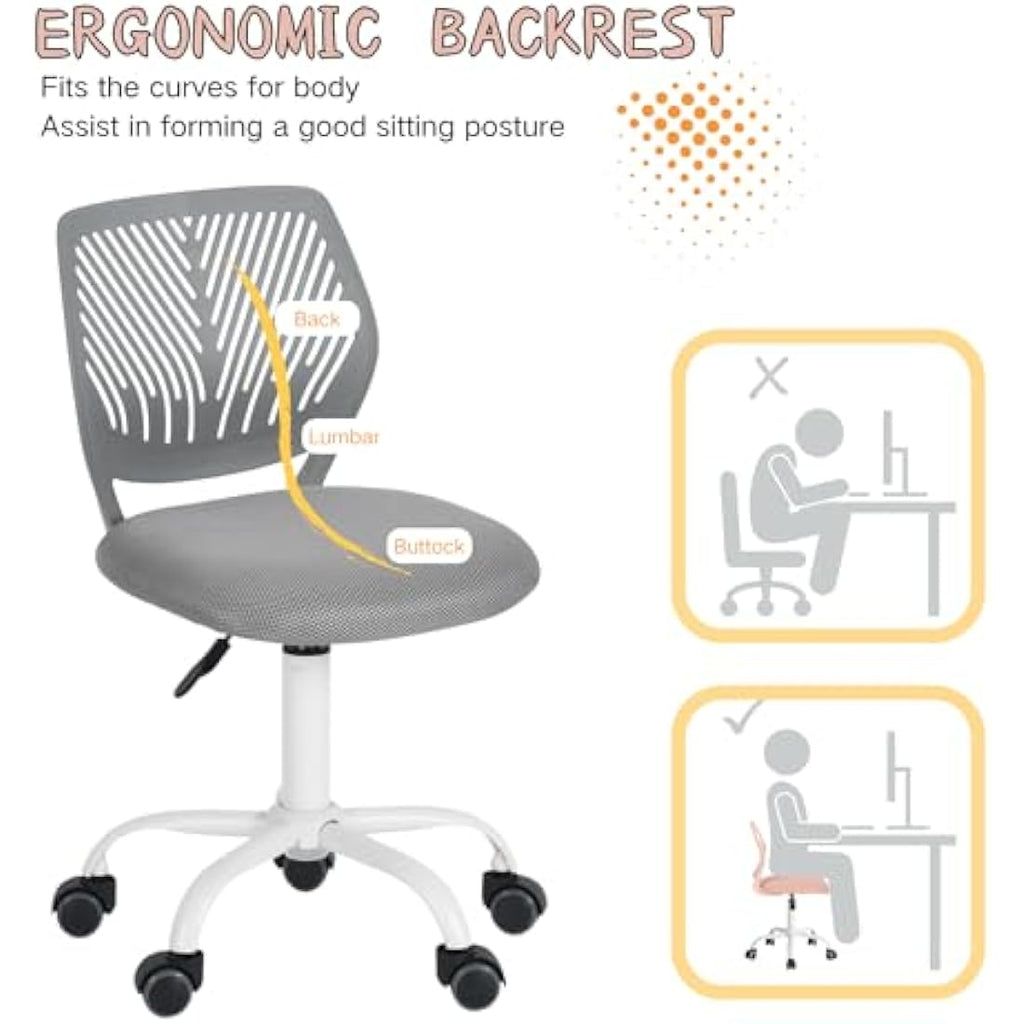 Ergonomic Mesh Desk Chair – Adjustable Swivel Task Chair, Gray