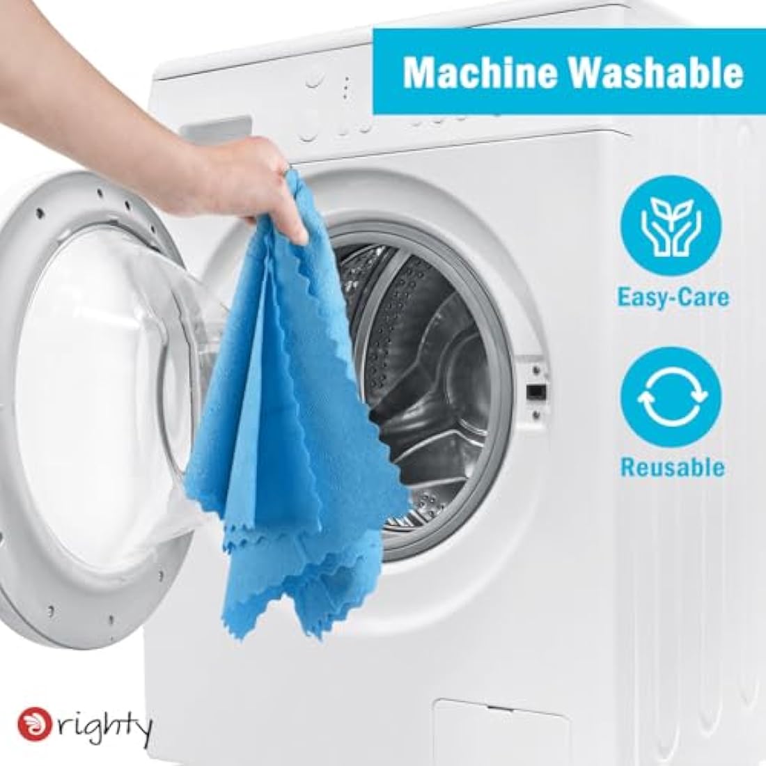 Orighty Microfiber Shop Towels – 200 Pack Reusable Lint Free Rags, Blue