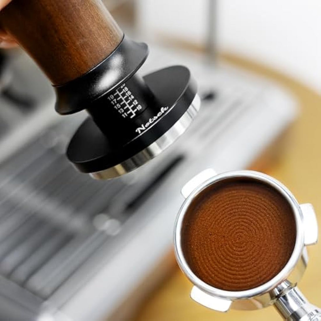 NOTSEK 54mm Calibrated Espresso Tamper – 30lb Spring Loaded Ripple Base