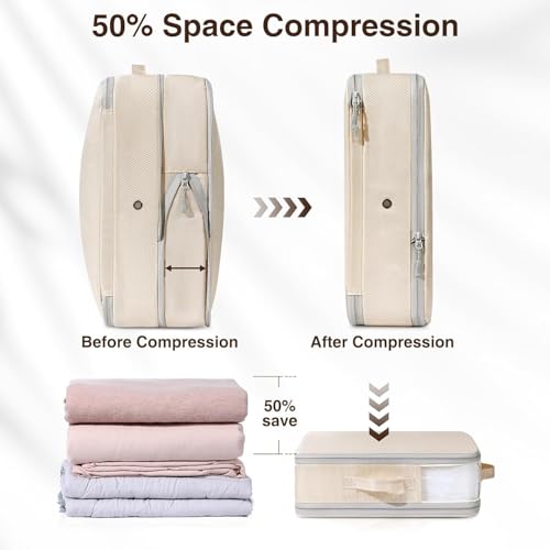 DIMJ Self Compression Storage Bags – 6-Pack Space Saving Organizers