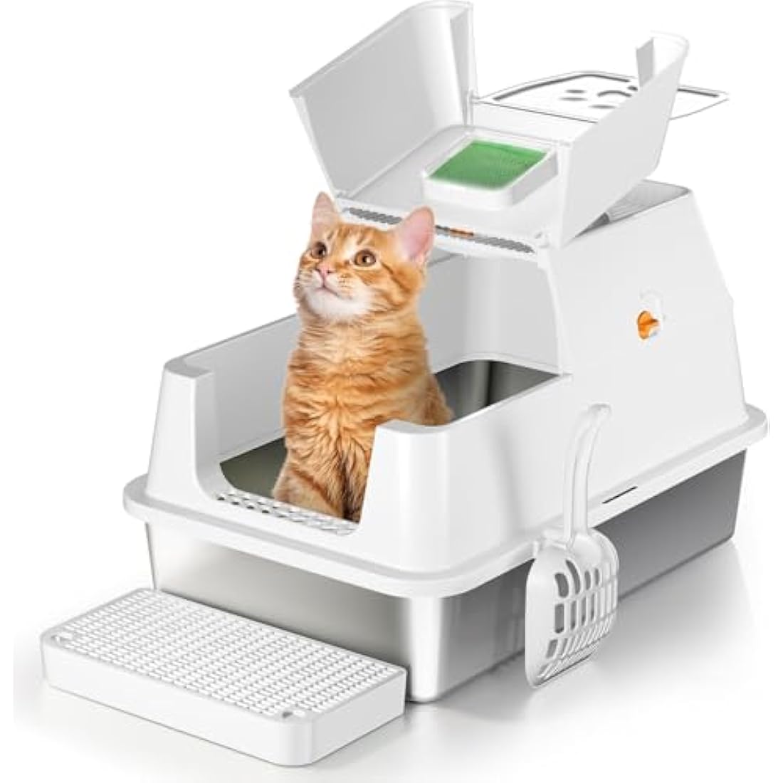 Jolof Store Stainless Steel Cat Litter Box – Large Odor Control Tray