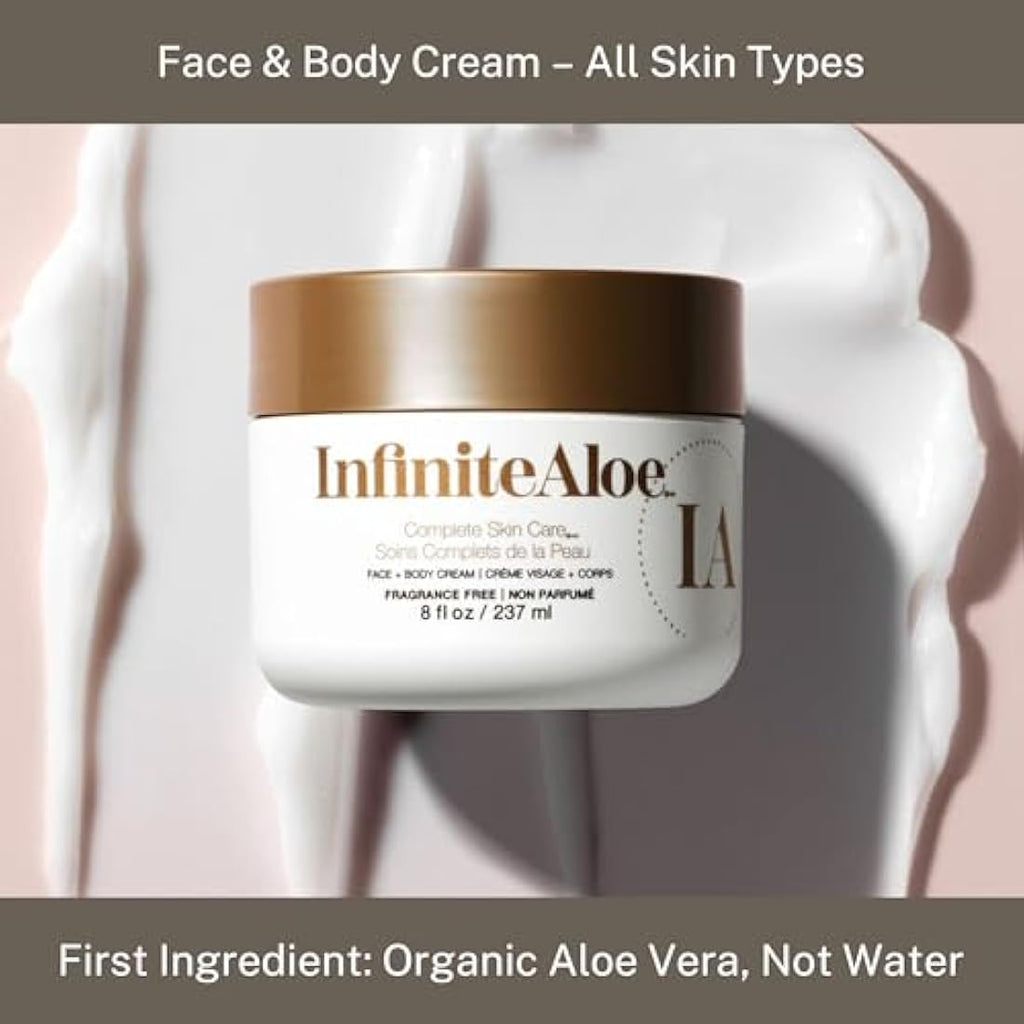 InfiniteAloe Fragrance Free Aloe Vera Face & Body Moisturizer - 2 Pack