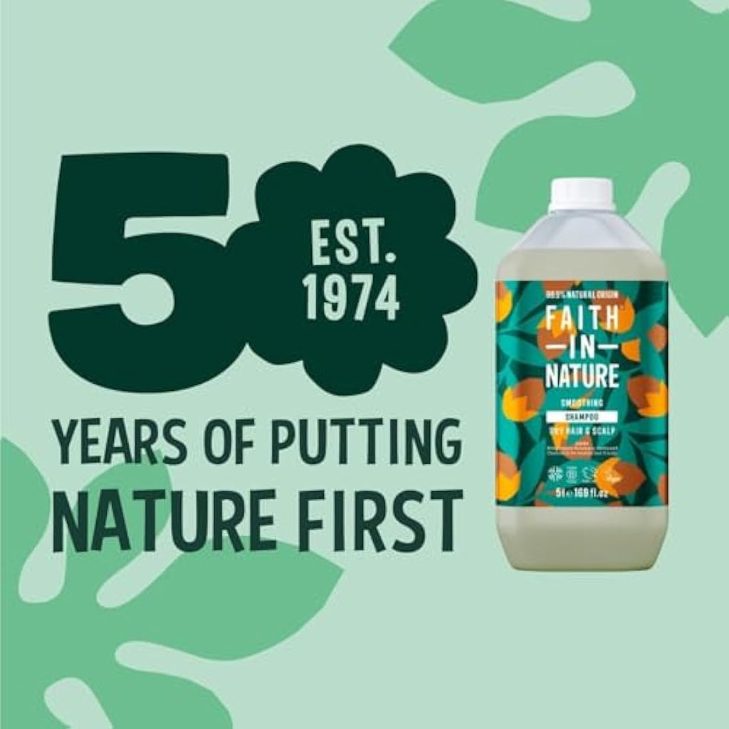 Faith In Nature Jojoba Shampoo | Smoothing 5L Refill for Dry Hair