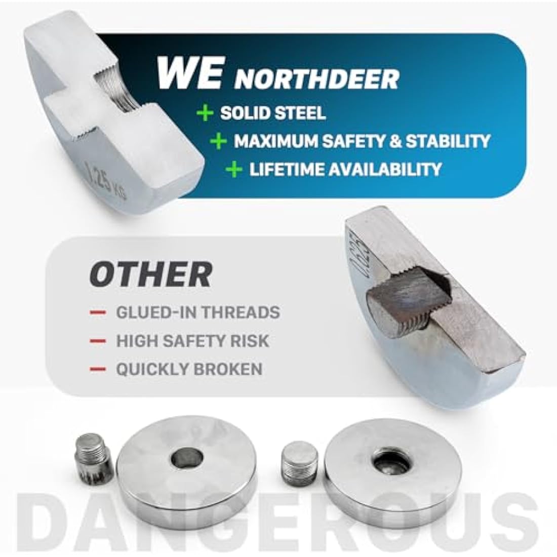 Northdeer Adjustable Steel Dumbbells | Compact Chrome Home Gym Weights