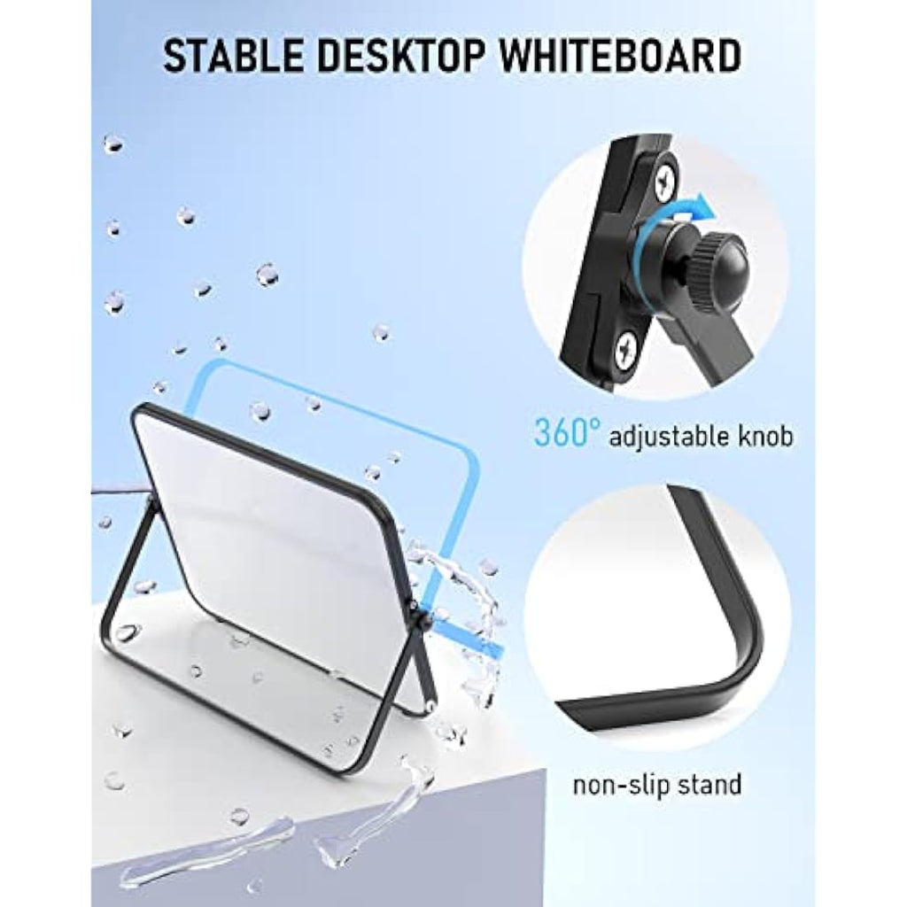 Nicpro Small Dry Erase Whiteboard | A3 Double Sided Magnetic Desktop Easel