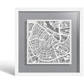 Jolof Store Amsterdam Paper Map Art - 9x9 White Frame Wall Decor
