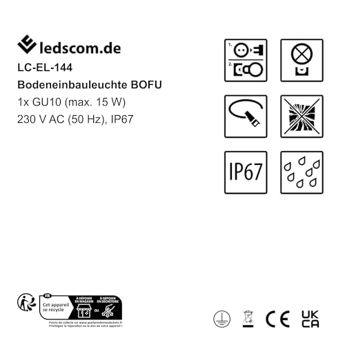 BOFU IP67 Outdoor Recessed Floor Light – Black Stainless Steel
