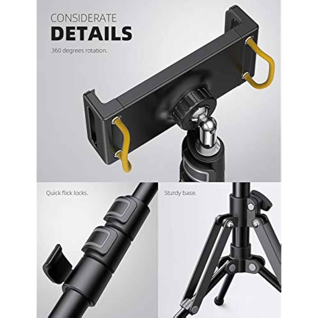 Lamicall 65" iPad Tripod Stand | Adjustable Aluminum Tablet Floor Mount