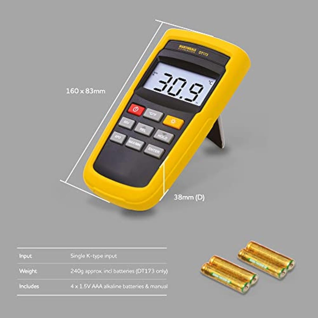 Martindale Legionella Testing Thermometry Kit with Probes – Yellow
