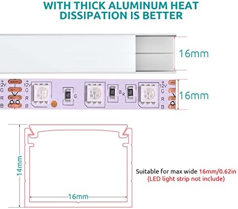 12-Pack U-Shape LED Aluminum Channel with Milky White Diffuser
