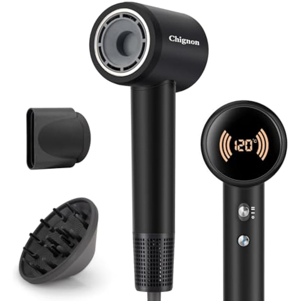 Chignon Ionic Hair Dryer – 110,000 RPM Brushless Motor with Diffuser