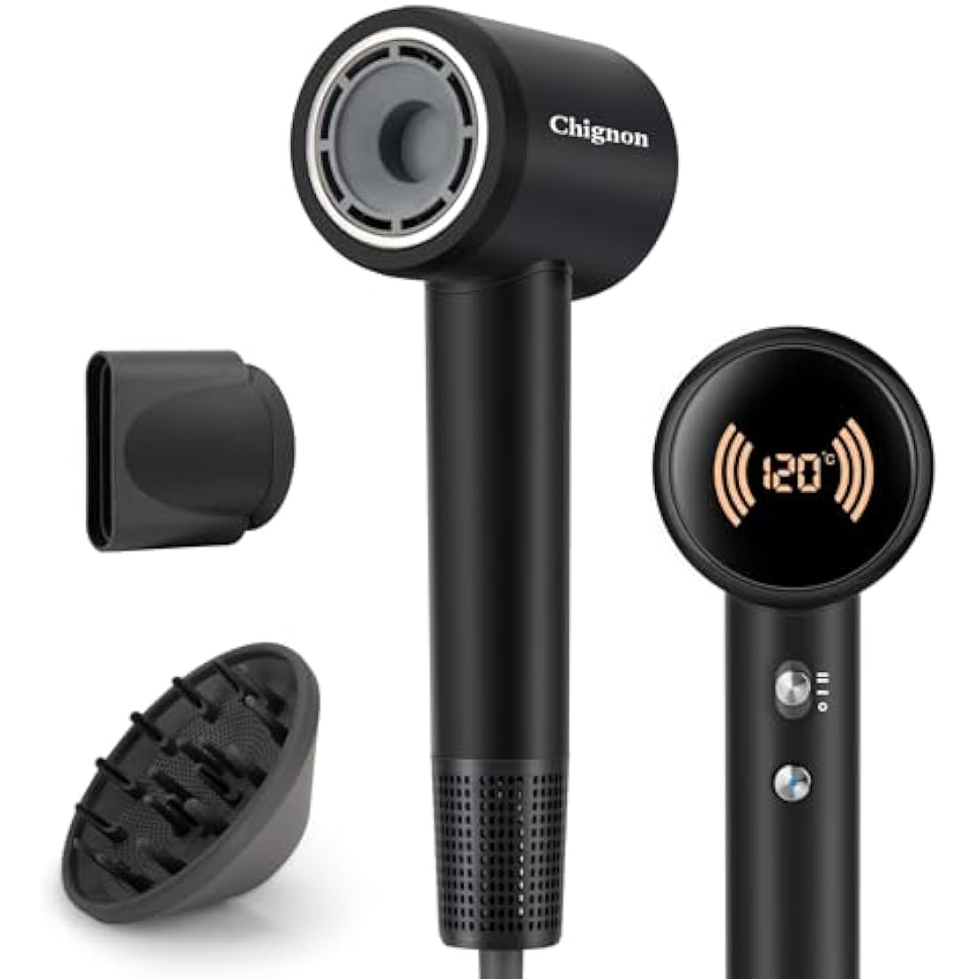 Chignon Ionic Hair Dryer – 110,000 RPM Brushless Motor with Diffuser