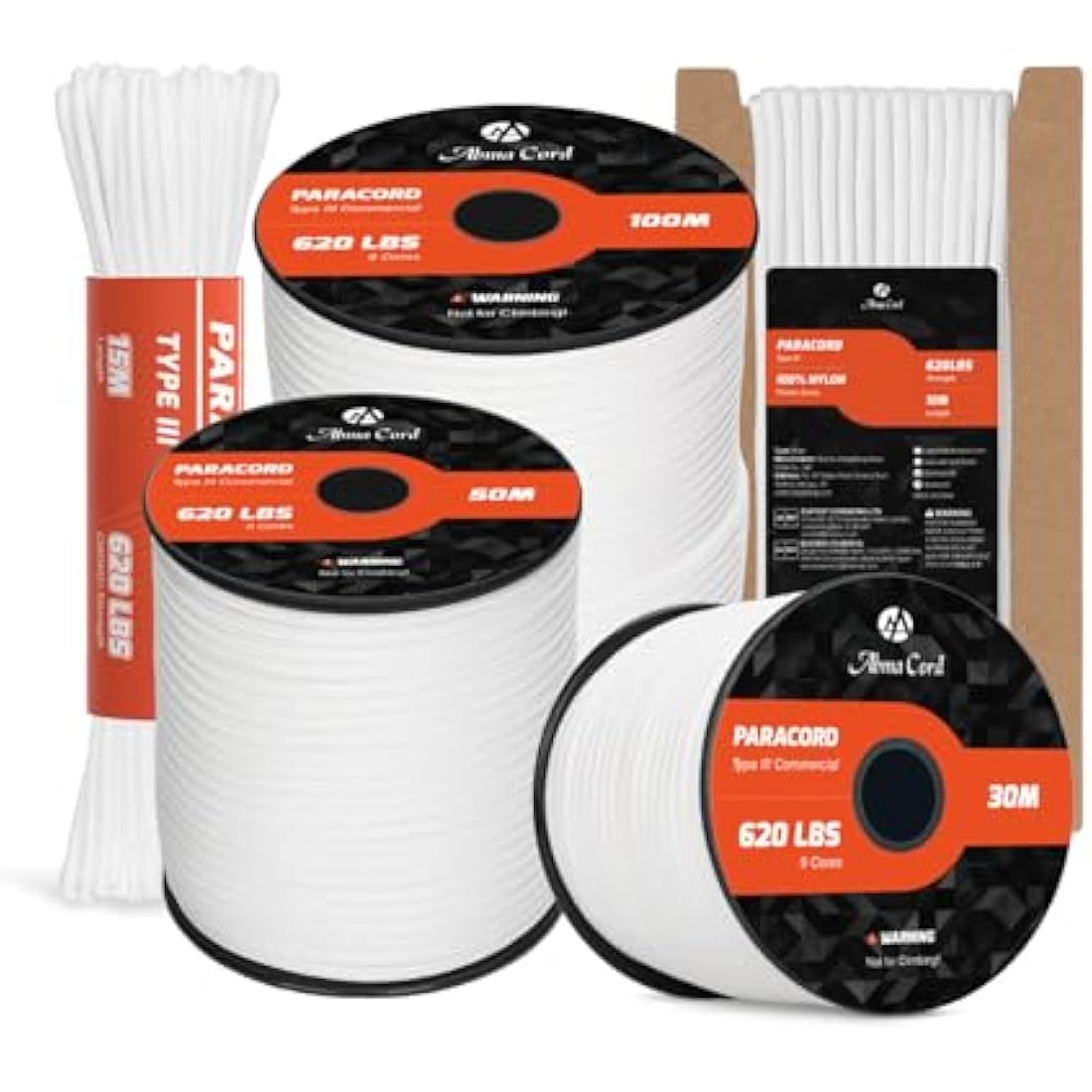 Abma Cord 4mm Nylon Paracord – 100m Type III 9-Strand Survival Rope
