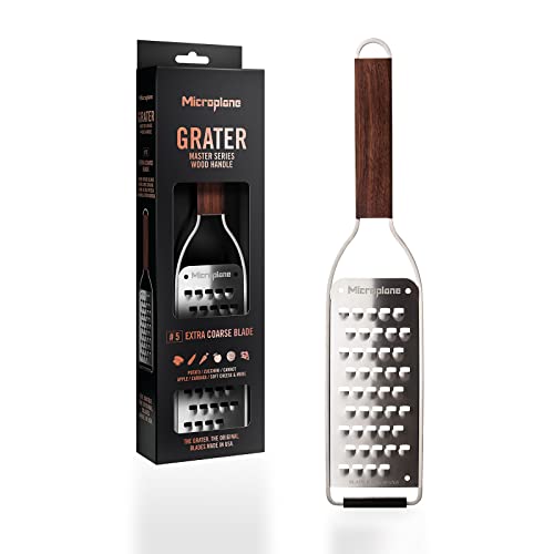 Microplane Extra Coarse Kitchen Grater | Walnut Wood Handle & Steel Blade