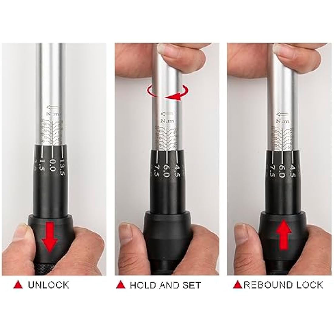 Awang 1/2-Inch Drive Click Torque Wrench Set | 25-220Nm Cr-V Steel