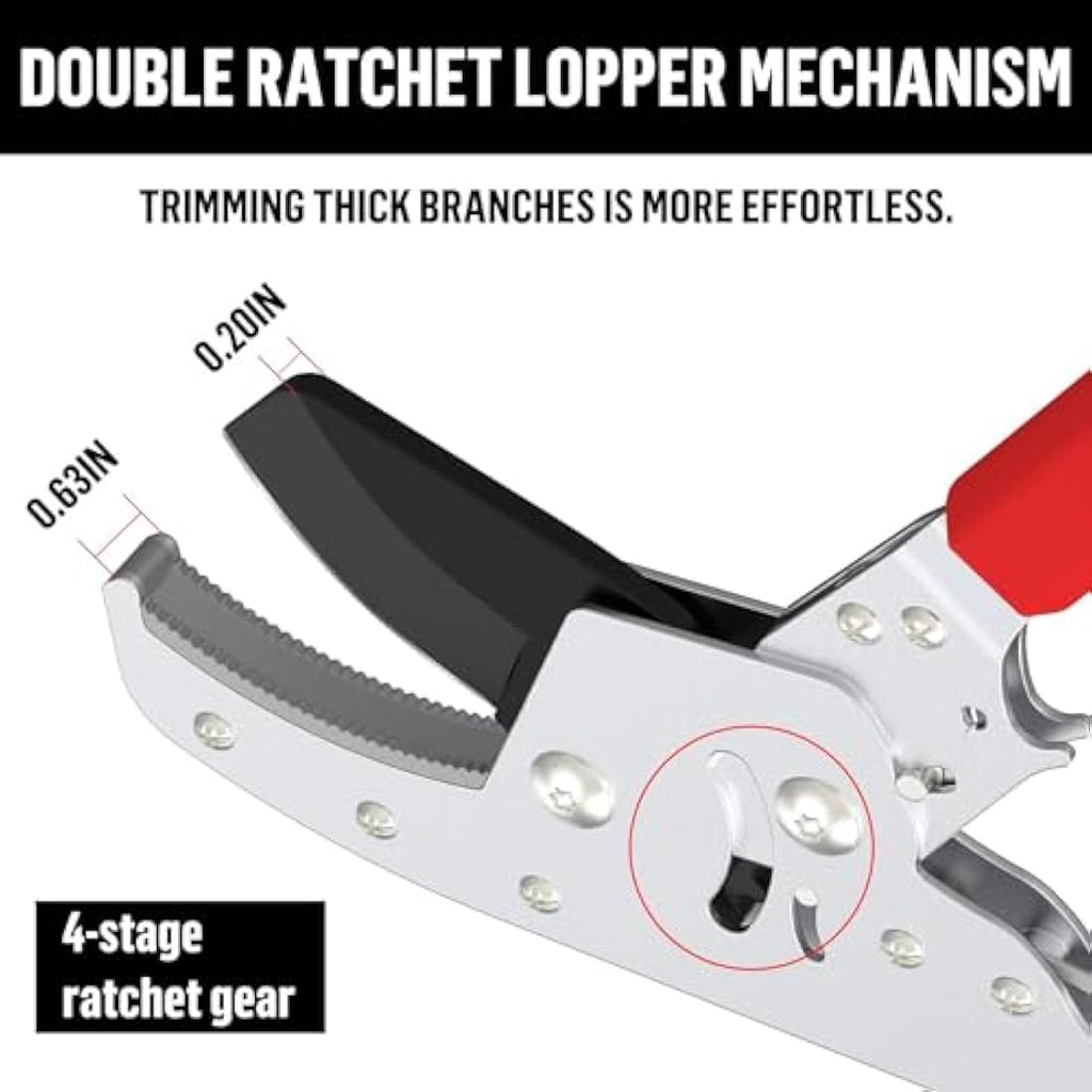 GARTOL Heavy-Duty Extendable Anvil Lopper | 28-41" Ratchet Tree Trimmer
