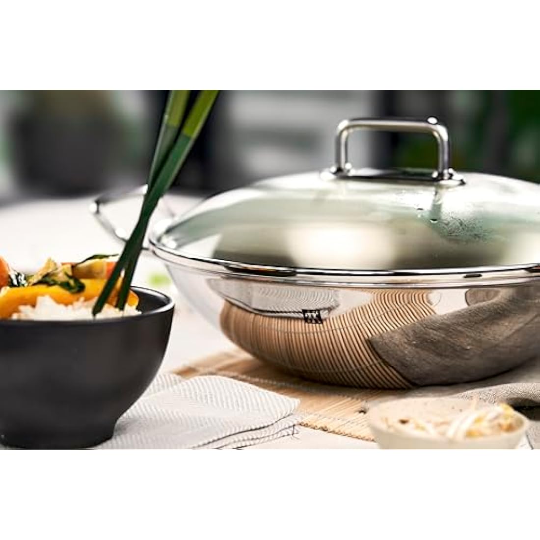 ZWILLING Plus Stainless Steel Wok with Glass Lid, Induction, 32 cm
