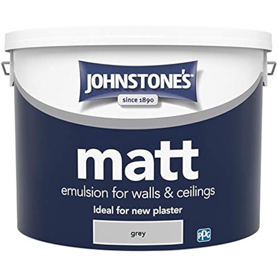 Johnstone's Contract Matt Emulsion Grey Paint for Walls & Plaster – 10L