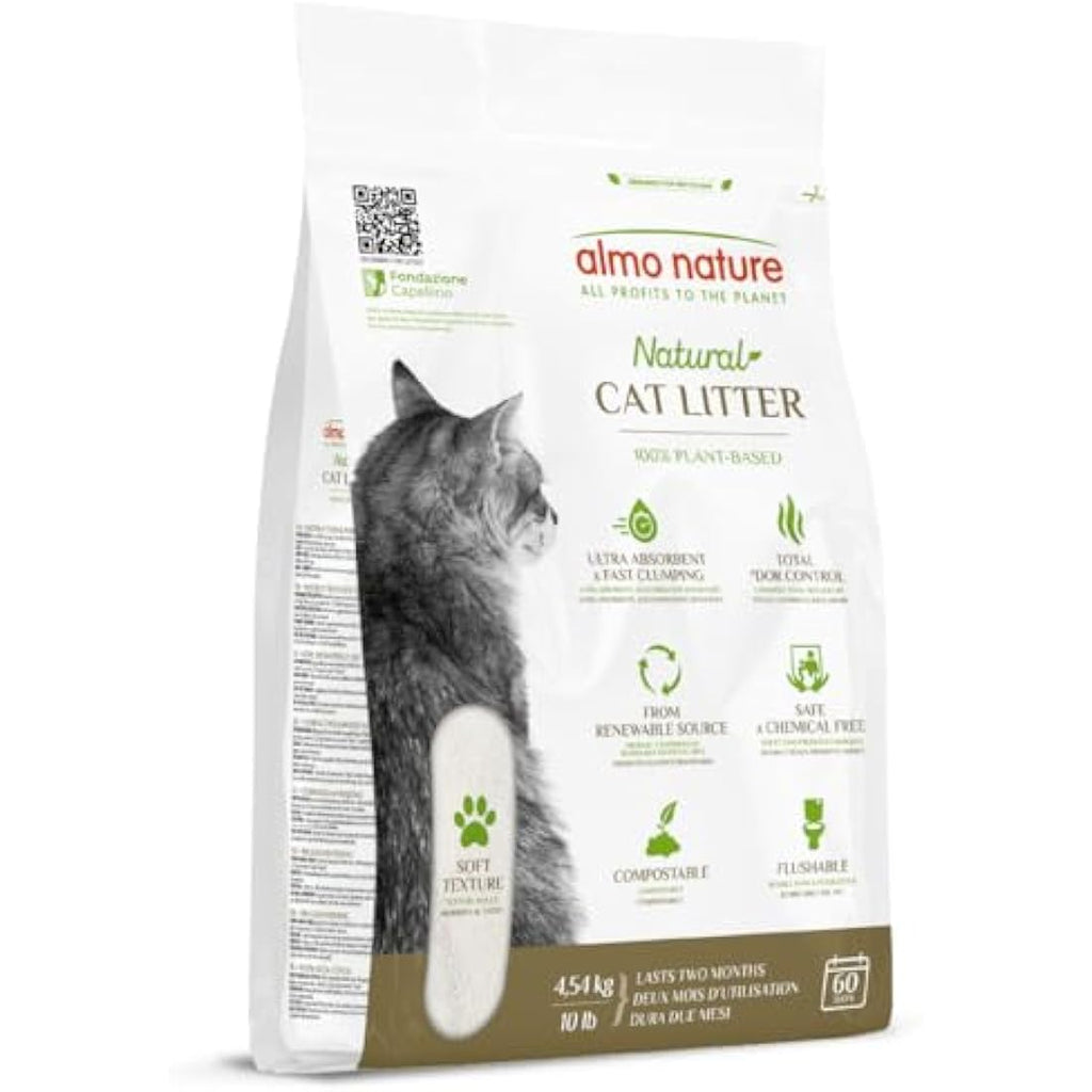 Almo Nature Cat Litter – 100% Natural Plant-Based Clumping – 4.54kg