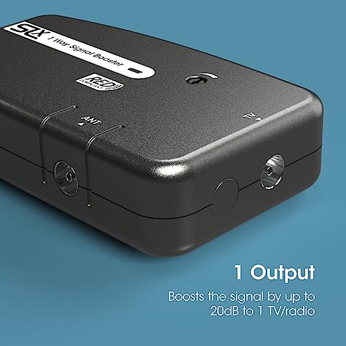 SLx 1-Way TV Signal Booster | 4G/5G Filtered Aerial Amplifier with Coax