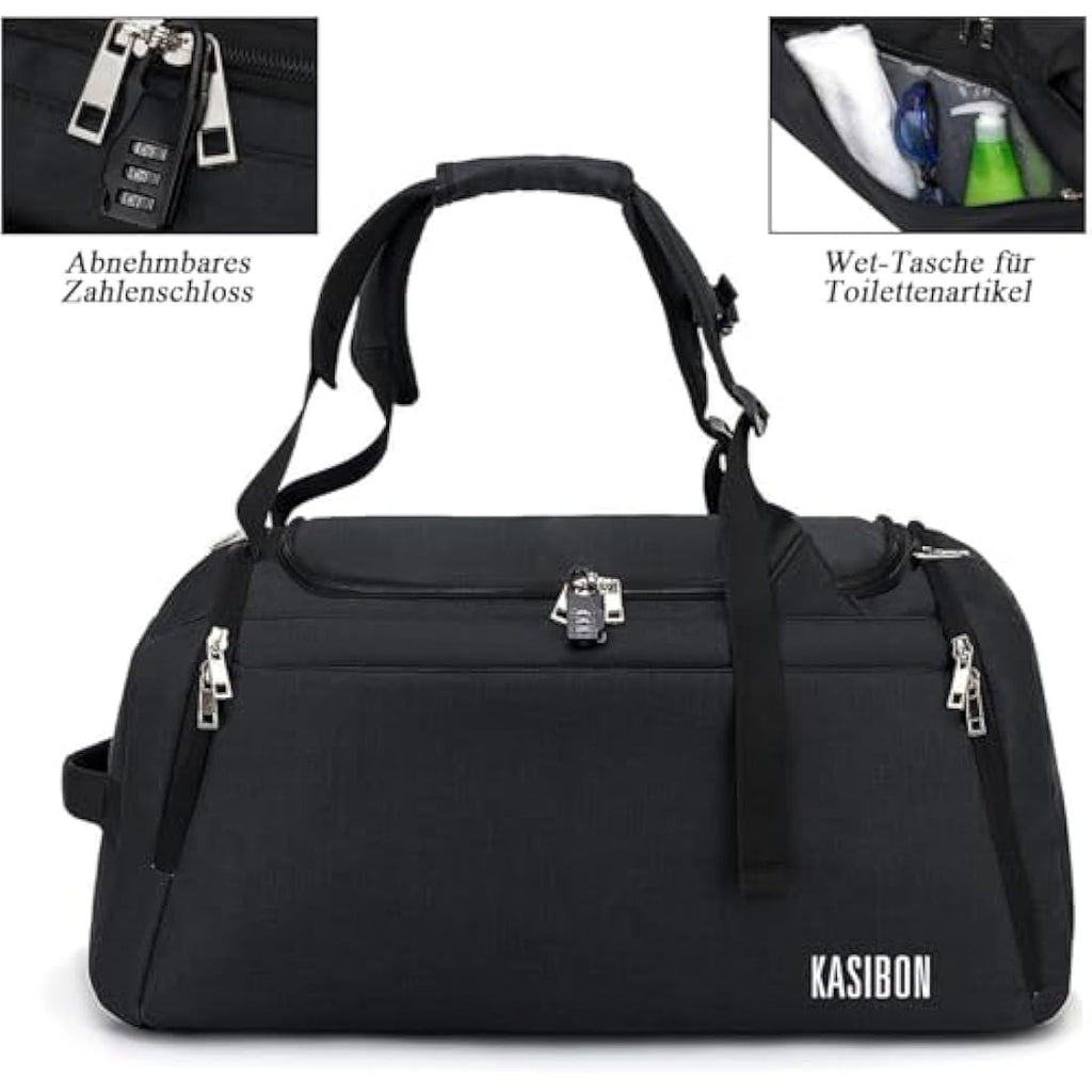Jolof Store 42L Waterproof Gym Bag with Shoe Compartment & Lock