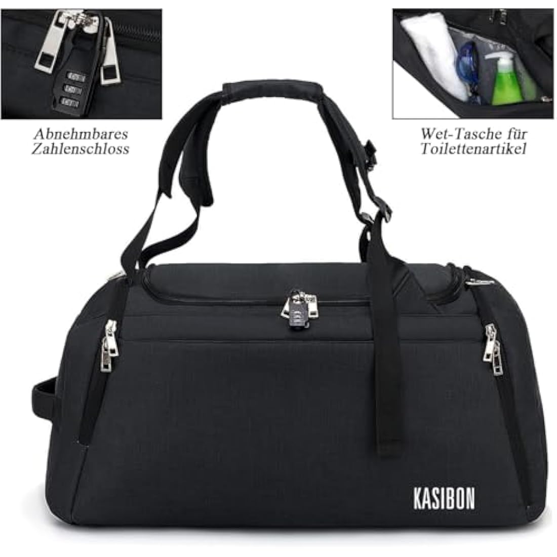 Jolof Store 42L Waterproof Gym Bag with Shoe Compartment & Lock