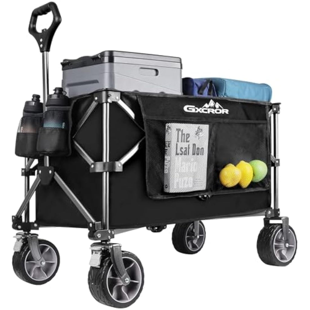 GXCROR 200L Folding Wagon – Heavy Duty 330 lbs All-Terrain Beach Cart
