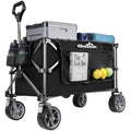 GXCROR 200L Folding Wagon – Heavy Duty 330 lbs All-Terrain Beach Cart