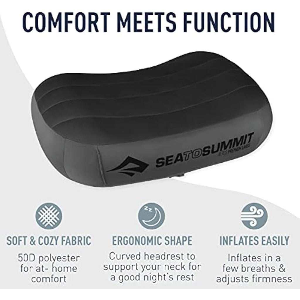 Sea to Summit Aeros Premium Inflatable Travel Pillow – Large – Grey