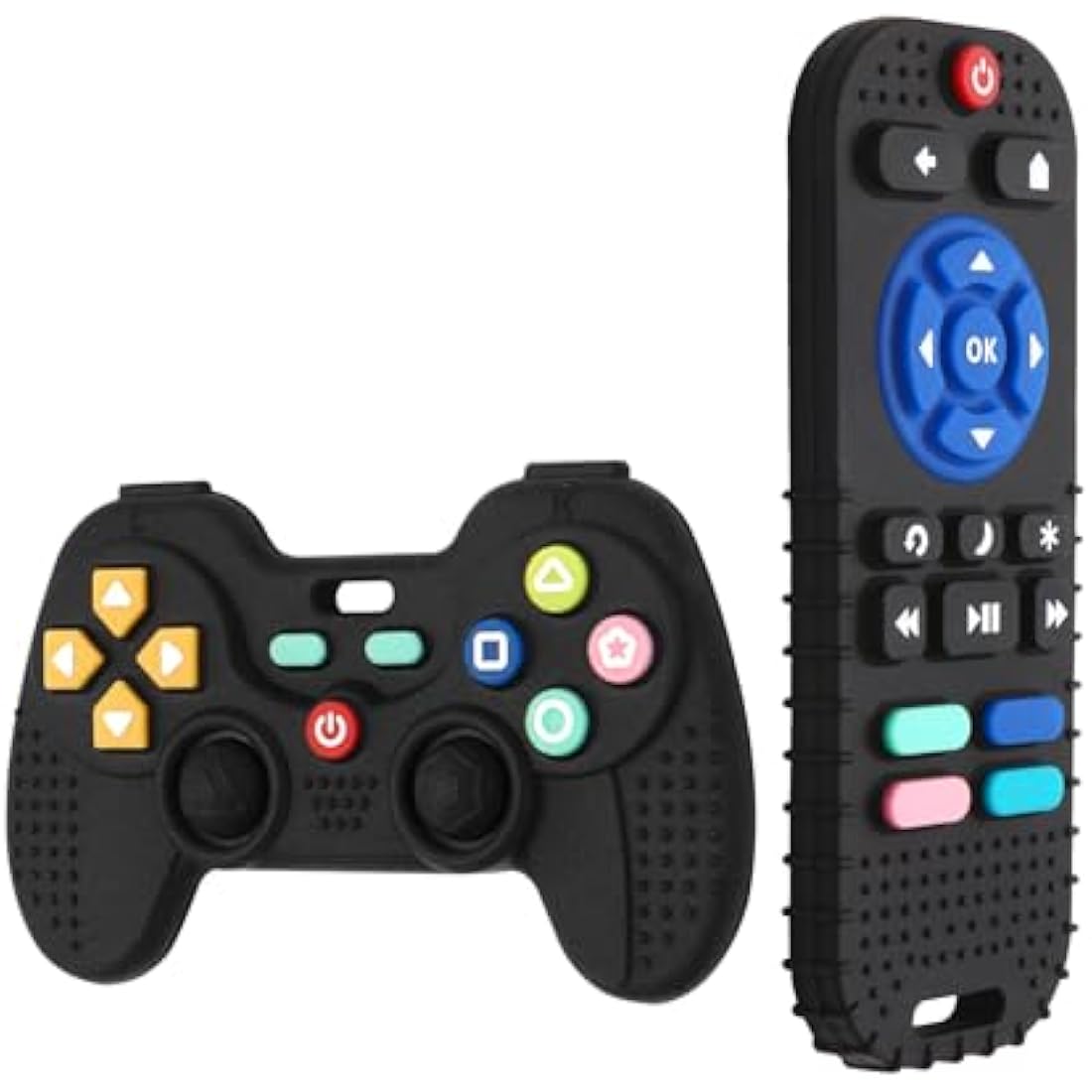Hooku 2-Pack Remote Control Silicone Teething Toys for Babies | BPA-Free