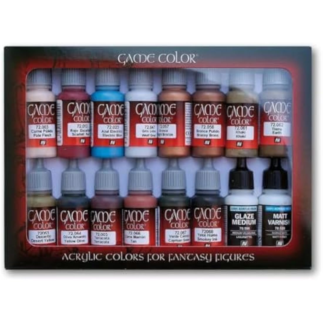 Vallejo Game Color Acrylic Paint Set - 16 Pack for Wargaming Models