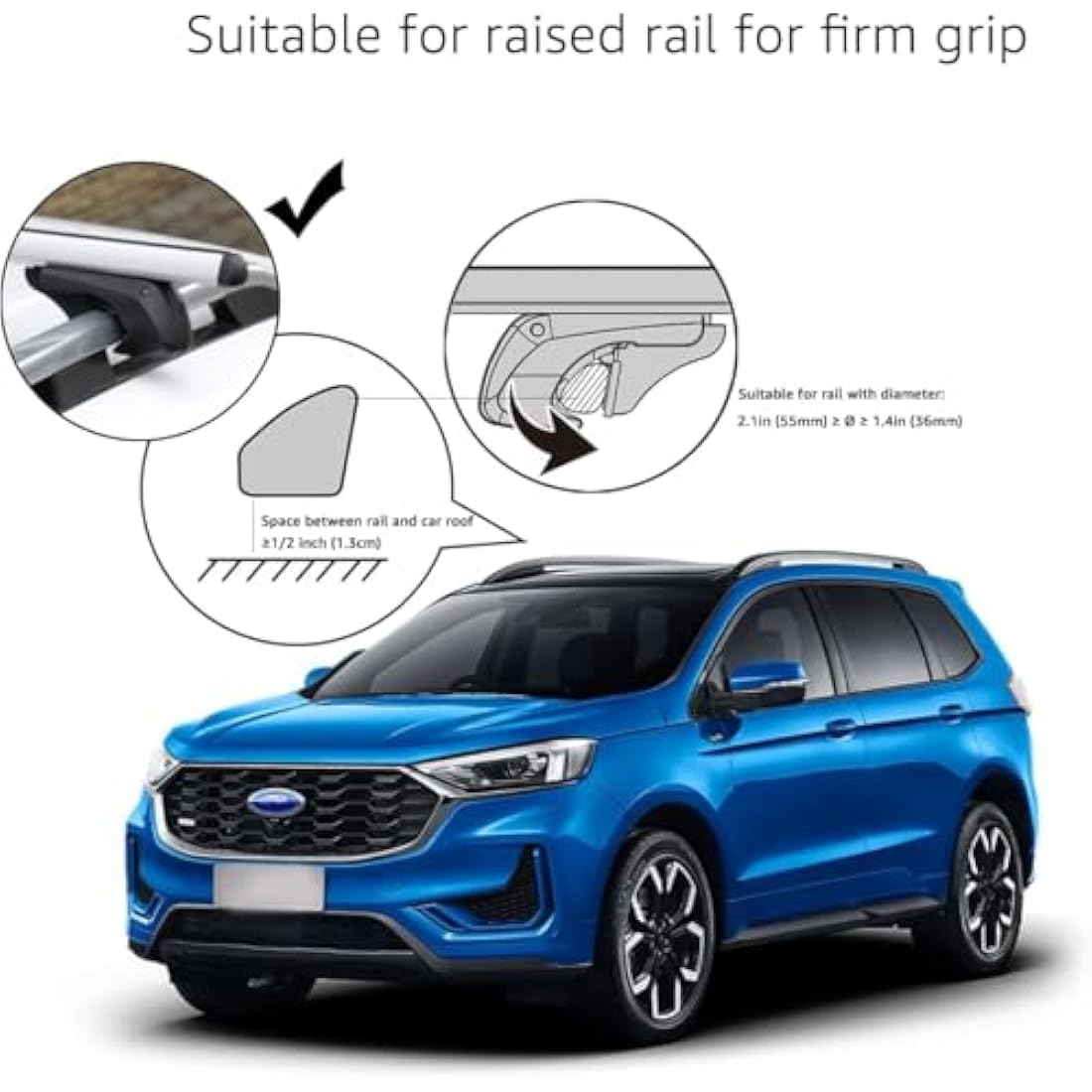 Aluminum Roof Rack Cross Bars – 142cm Anti-Theft Pack of 2