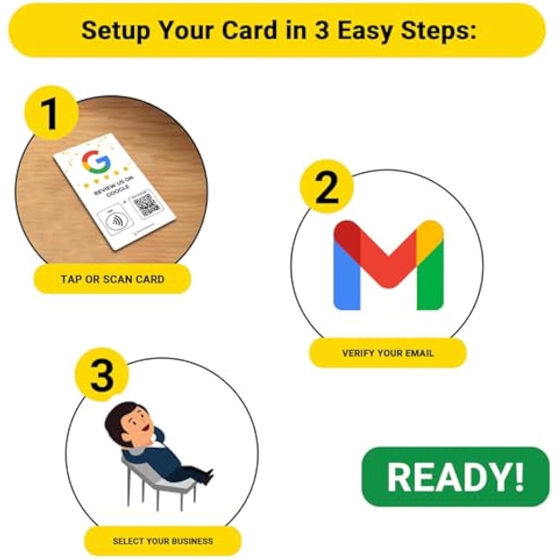 NFC Tap Card | Contactless Review QR Code Social Media Card